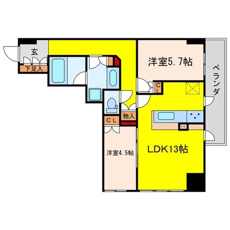 クレヴィアタワー大阪本町の物件間取画像